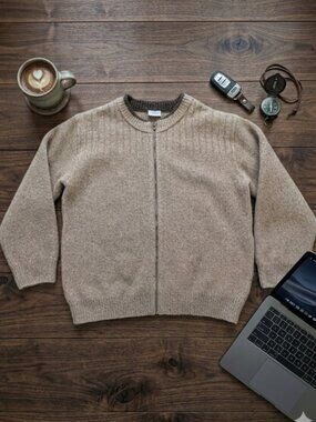 Koru New Zealand Men's Possum Fur Merino Wool Silk Full Zip Sweater